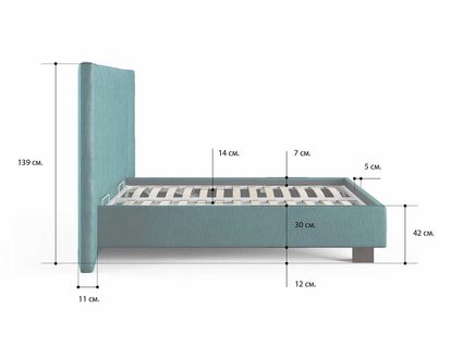 Кровать Сонум Barbara Рогожка Мокко