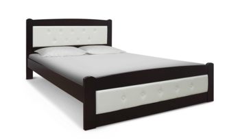 Кровать цвета Венге ВМК-Шале Березка 1 с кожей Венге + Taurus molk