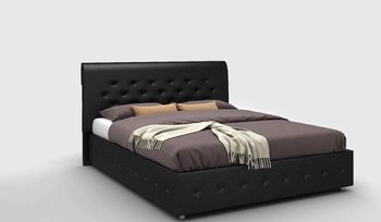 Кровать 200х200 см Sleeptek Premier 1 Экоожа Black (с основанием)