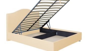 Кровать из экокожи Промтекс-Ориент Ренса Luxa Almond с подъемным механизмом