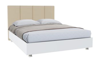 Кровать 140х200 см Промтекс-Ориент Риза Мэйс белый + бежевый (с основанием)