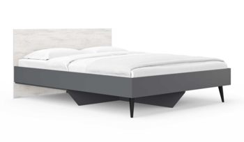 Кровать 200х200 см Сонум Ines Ясмунд + серый (с основанием из ДСП)